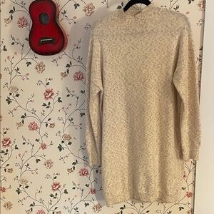 Twik Cream Speckled Knit Sweater Dress